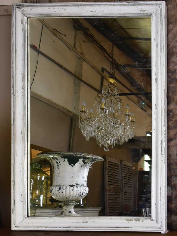 Very large 19th Century French mirror with white patina 67  x 43¼  For Discount