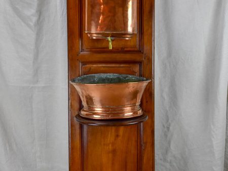 18th Century mounted copper basin on walnut panel Online