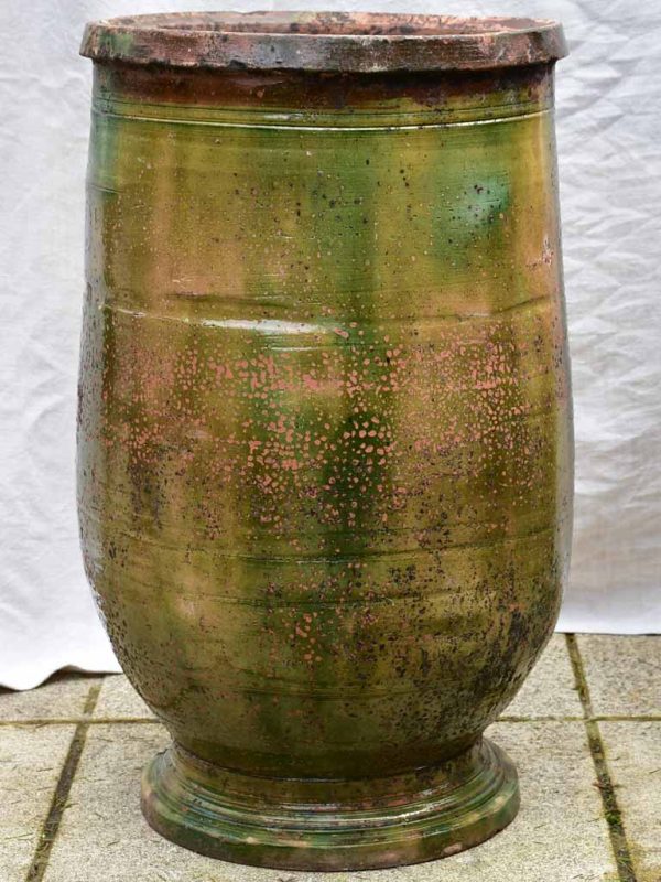 19th Century Anduze olive jar with green glaze - medium 28¼  Hot on Sale