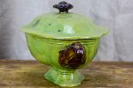 Antique French vegetable tureen from Dieulefit - green glaze Cheap