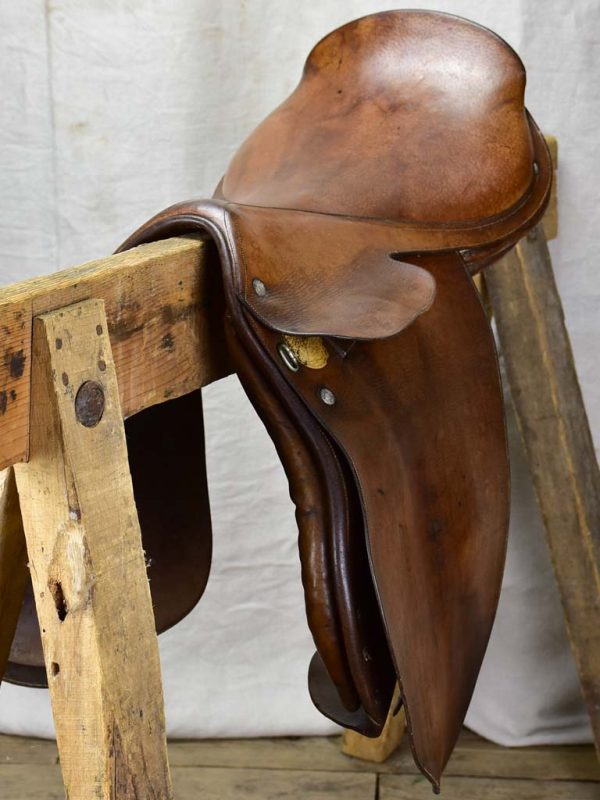 Rare antique French Hermes saddle from the military on Sale