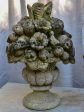 Pair of early 20th century fruit basket garden finials - reconstituted stone For Cheap