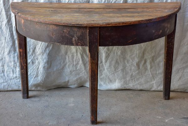 Rustic antique French demilune console table Online now