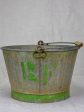 Mid century French winemaker s harvest bucket - zinc 15¼  Online Sale