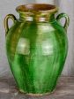 Antique French terracotta olive jar with green glaze Online