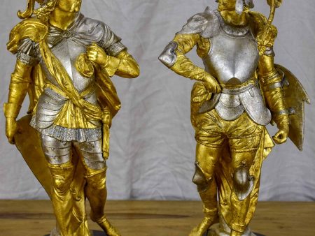 Pair of late 19th Century silver and gold statues For Discount