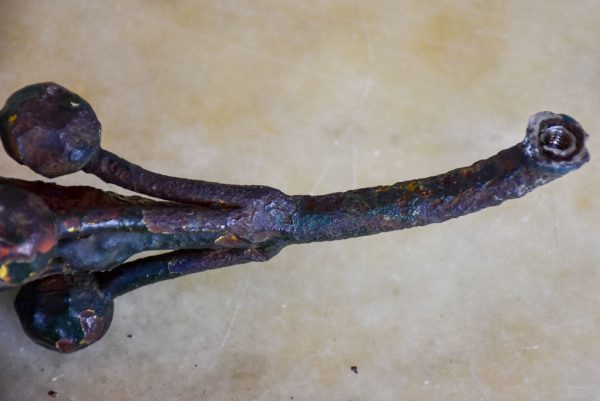 Pair of wrought iron olive branch salvage elements Online now