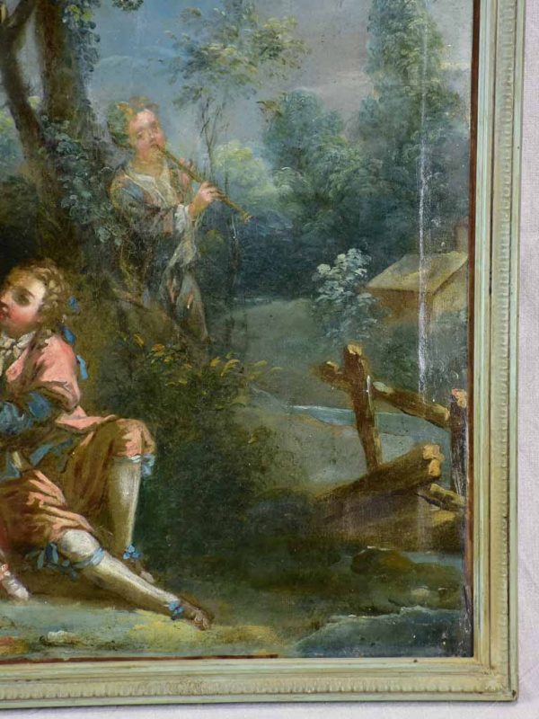 18th Century Louis XVI Romantic oil on canvas from a trumeau mirror - anonymous 28¼  x 31  Online Sale