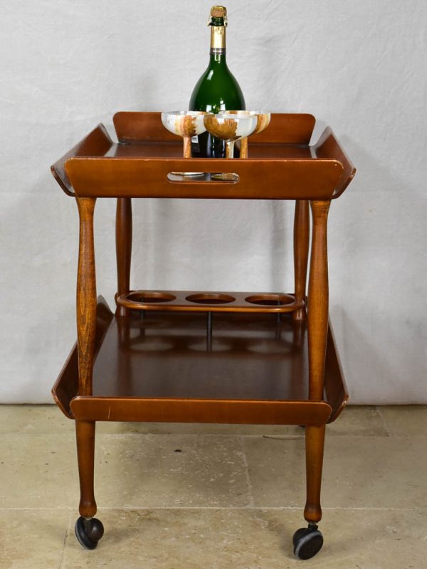 Superb wooden bar cart - 1960 s For Sale