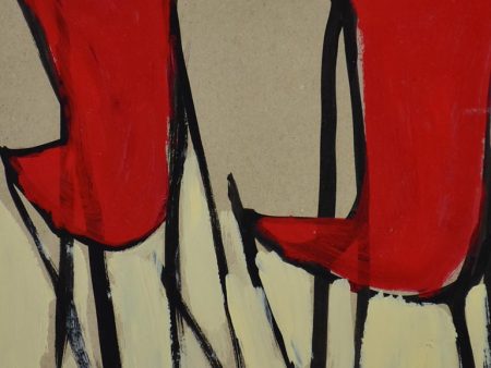 Chiliennes red and beige - Caroline Beauzon 15  x 10¾  Online Hot Sale