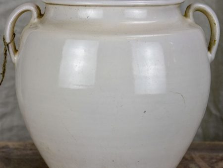 Antique French preserving pot - white glaze Sale