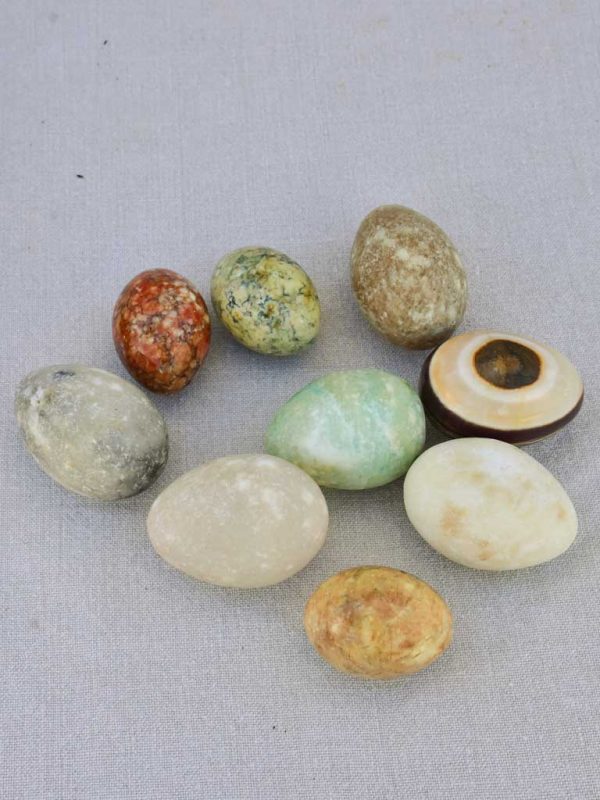 Collection of nine vintage alabaster eggs Hot on Sale