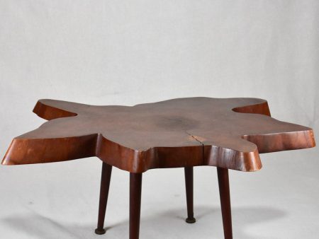 1950 s Brutalist coffee table - large tree trunk table top 38¼  Online