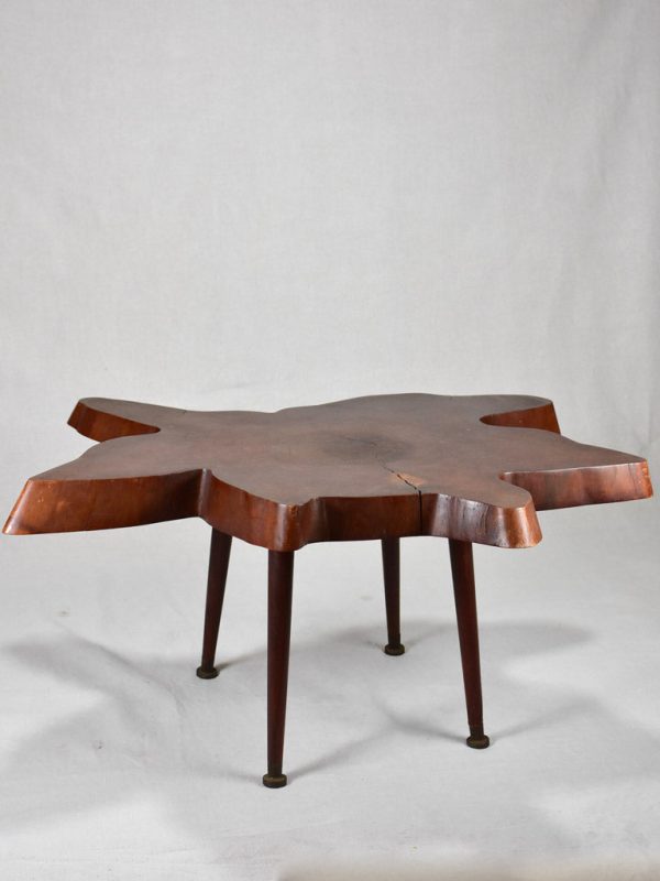 1950 s Brutalist coffee table - large tree trunk table top 38¼  Online