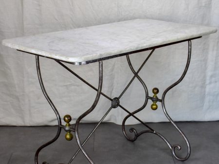 Napoleon III garden table with marble top For Sale