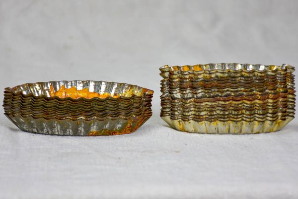 Collection of antique French cake molds - pointed oval 4¼  Online