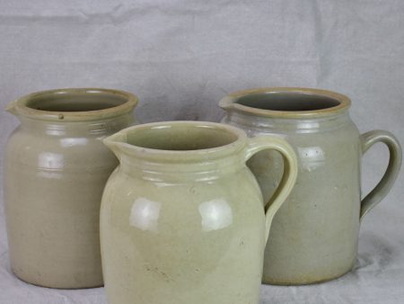 Three antique French milk pitchers from Auvergne 10¼  Supply