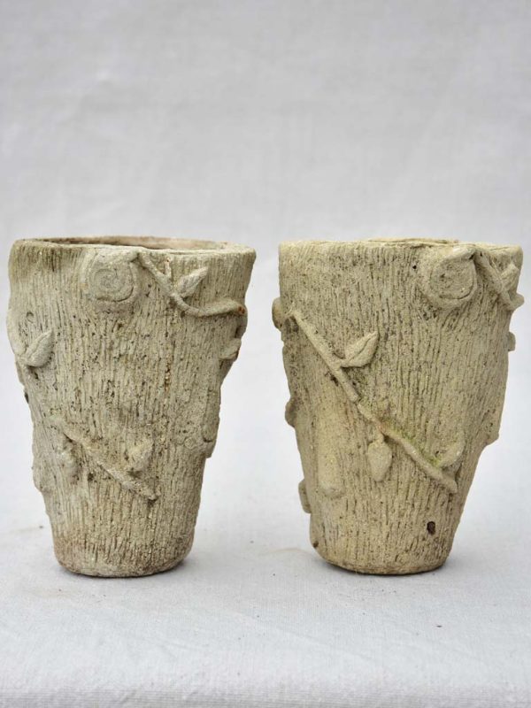 Pair of small vintage cement flower pots 6¼  Hot on Sale