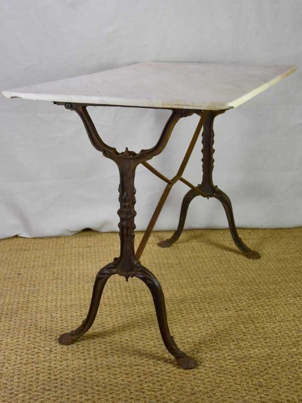 Late 19th Century French rectangular marble bistro table 39½  x 24  on Sale