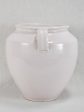 Antique French confit pot with white glaze - Martres Tolosane 9¾  Supply