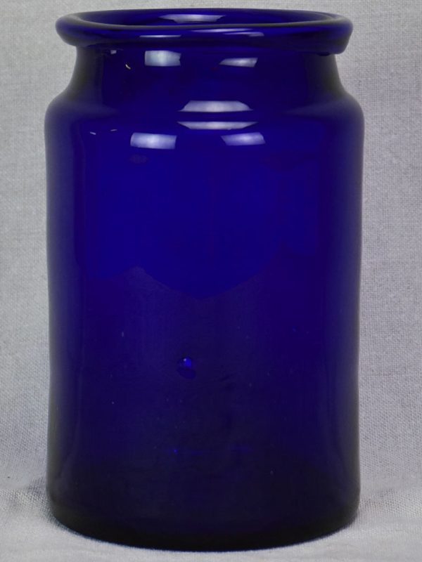 Antique French cobalt blue glass apothecary jar For Sale