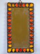 1960 s Mid-Century flame mirror with fireclay frame 13” x 23 ½   Fashion