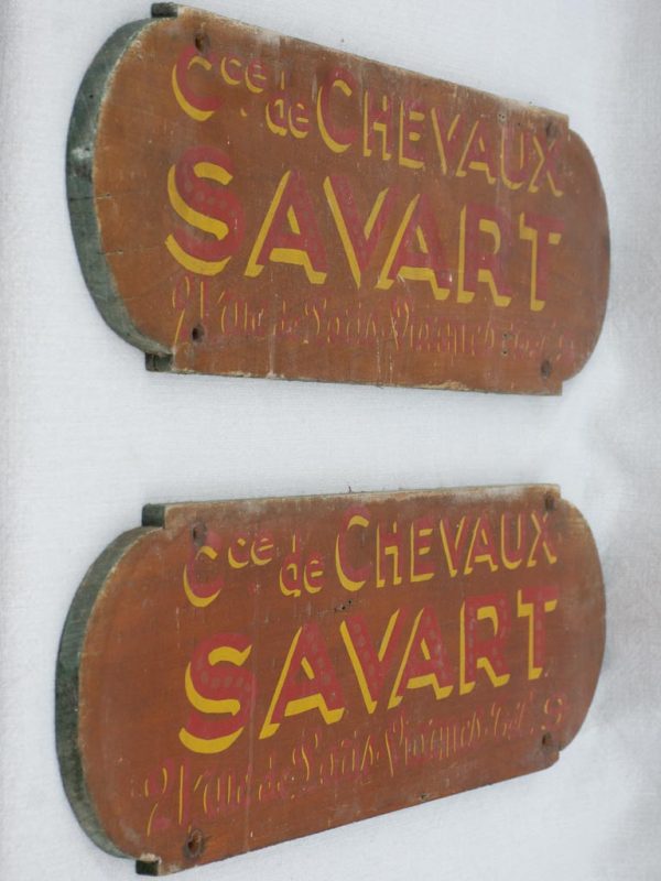 Two signs from horse stables - late 19th century 27¼  x For Discount