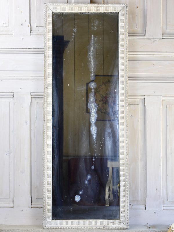 19th century Louis XVI style mirror with white frame 19 ¾   x 52” Sale