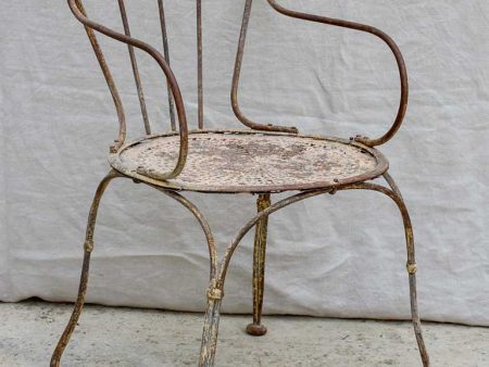 Antique French garden armchair with bar backrest on Sale