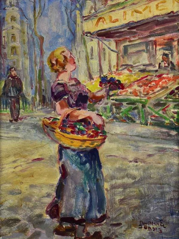 Market scene  - Scene du marche, Raphaël Dubois (1888-1960) 21¾  x 17  Fashion