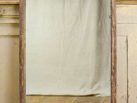 Antique rustic French mirror with simple timber frame 1 2. 26½  x 49½  on Sale