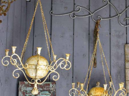 Pair of antique French 8 branch candle chandeliers For Cheap