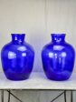 Pair of very large cobalt blue glass vases Online now