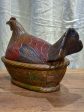 French folk art - wooden sculpture of a chicken Cheap