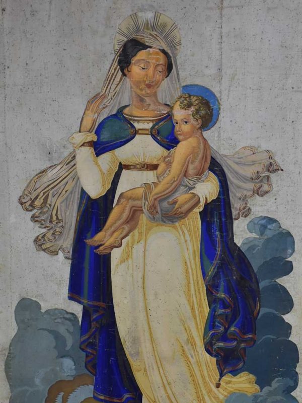 19th Century Italian Iconographic painting - Madonna and Child For Discount