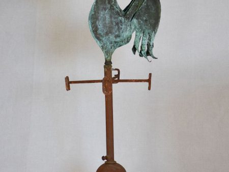 19th Century French weather-vane rooster - copper and iron 38¼  on Sale