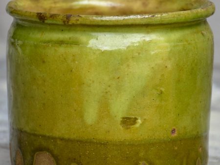 Antique French pot with light green glaze Online Sale