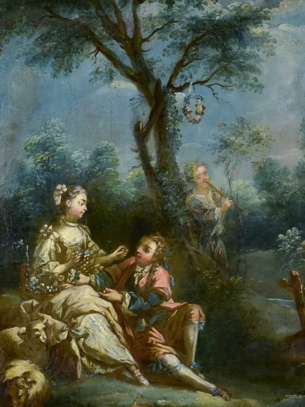 18th Century Louis XVI Romantic oil on canvas from a trumeau mirror - anonymous 28¼  x 31  Online Sale