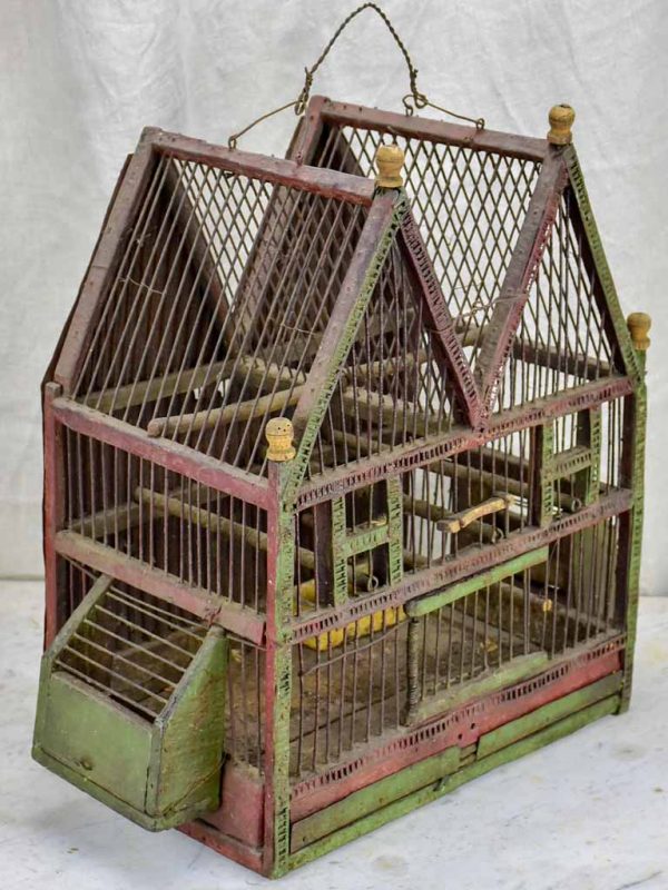 Antique French birdcage with double-pitched roof Supply