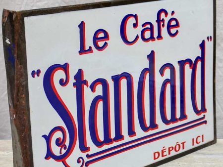 Antique French enamel sign for a café - La café Standard Online