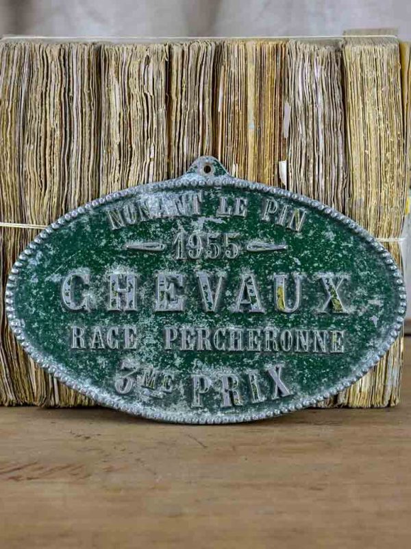 1955 French agricultural plaque - horse prize For Sale