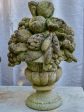 Pair of early 20th century fruit basket garden finials - reconstituted stone For Cheap