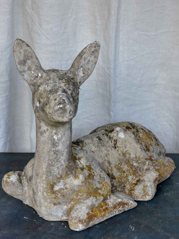 Mid-century garden sculpture of a deer For Sale