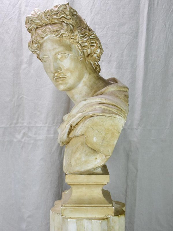 Large early 20th Century French plaster sculpture on a pedestal Online Hot Sale