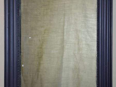 Small antique French Louis Philippe mirror with black frame 22” x 29” Fashion