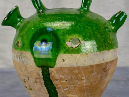 Antique French cruche with green glaze Online Sale