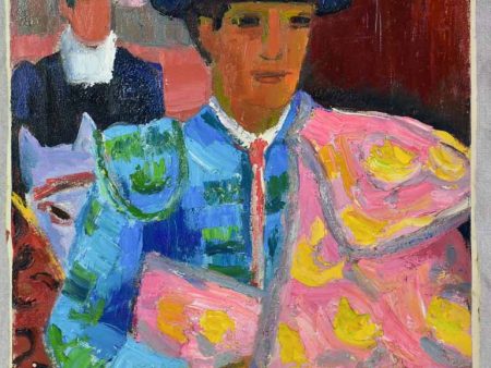 20th Century oil on canvas - Matador - Anna Costa 15  x 18  Supply