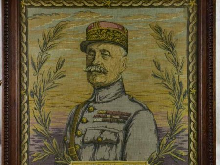 Early 20th Century framed tapestry of Marechal Ferdinand Foch 22½  x  22¾  Online Sale