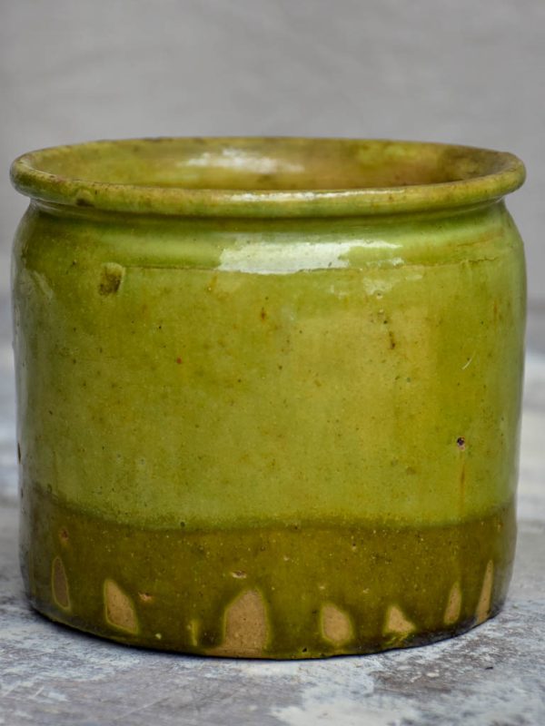 Antique French pot with light green glaze Online Sale