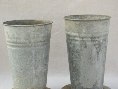 Two vintage zinc florist vases Cheap